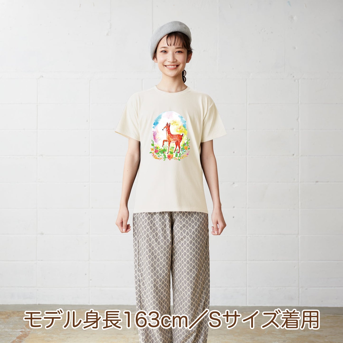 ようこ オーガニックコットン半袖Tシャツ【こじか】