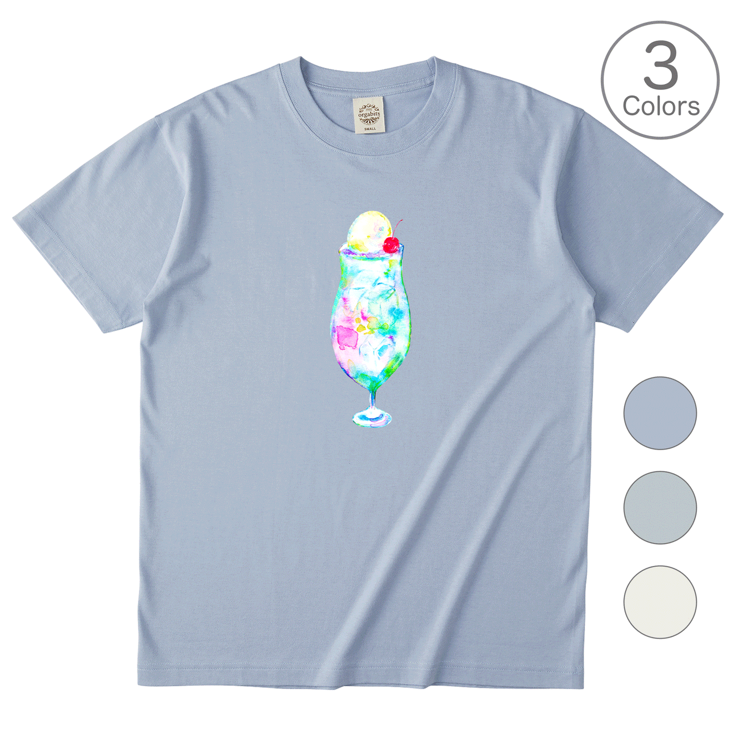 ようこ オーガニックコットン半袖Tシャツ【レインボーソーダ】