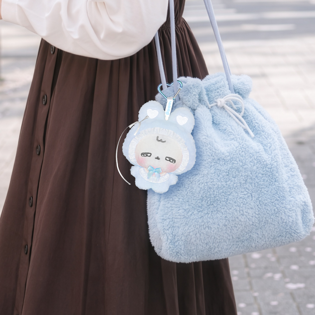 ちむむ。ぬいぐるみチャーム【ふにゅ べびばにぃ（みずいろ）】