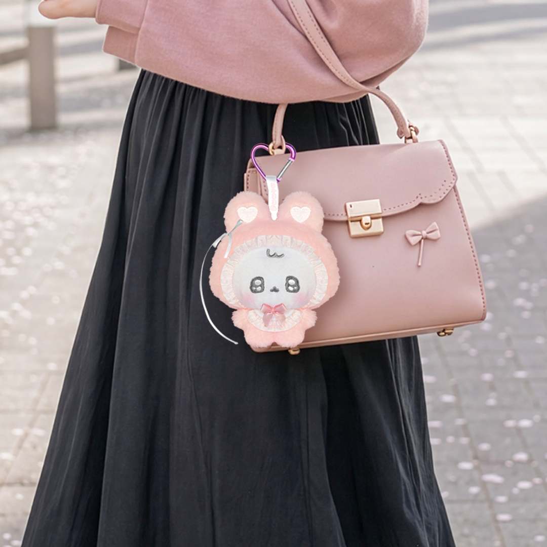 ちむむ。ぬいぐるみチャーム【ふにゅ べびばにぃ（ぴんく）】