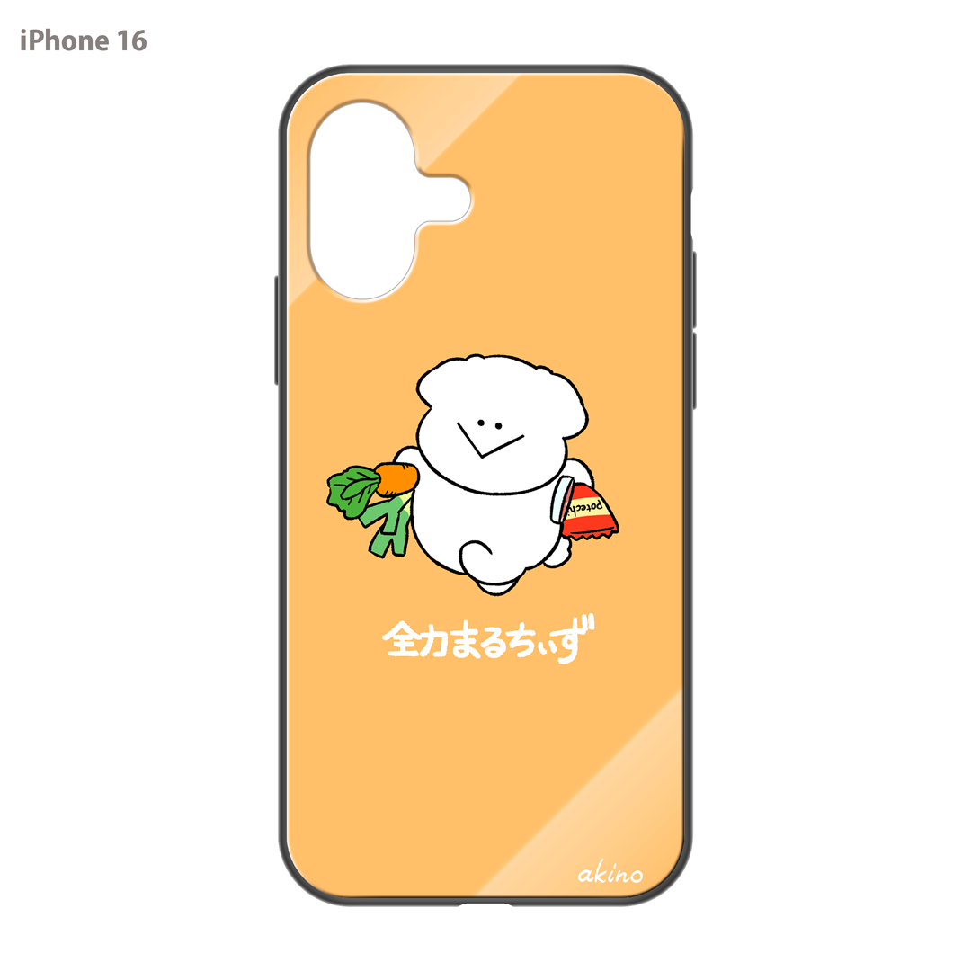 あきの ガラスiPhoneケース【全力まるちぃず エコバッグ忘れた】