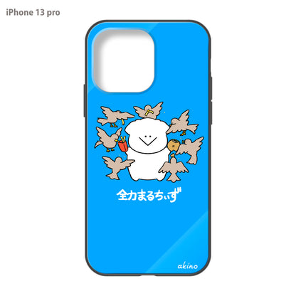 あきの ガラスiPhoneケース【全力まるちぃず 鳥にとられた】