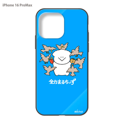 あきの ガラスiPhoneケース【全力まるちぃず 鳥にとられた】