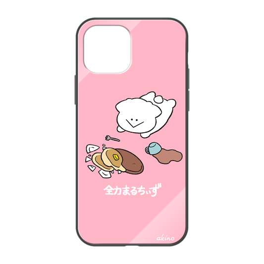 あきの ガラスiPhoneケース【全力まるちぃず ご飯おとした】