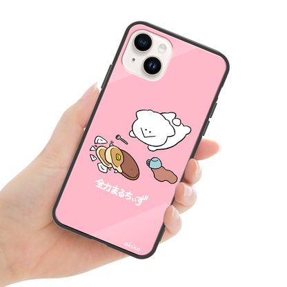 あきの ガラスiPhoneケース【全力まるちぃず ご飯おとした】