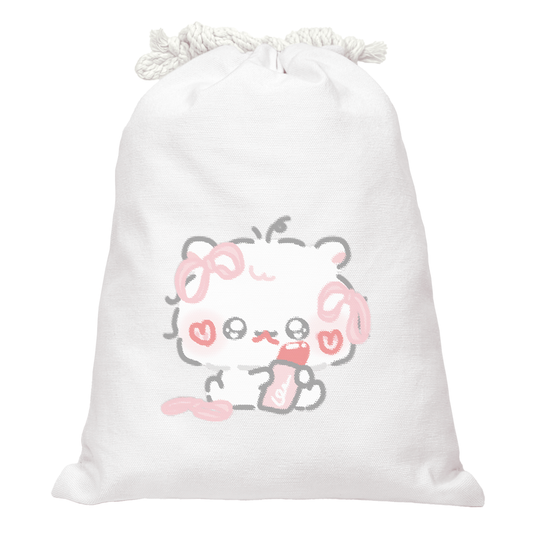 ちむむ。イラスト巾着【もしゃはむ もきゅ】