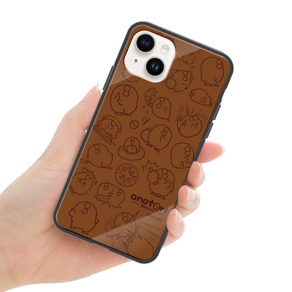 ダーシオ ガラスiPhoneケース【あのとり。ブラウン】