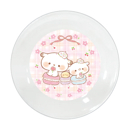 かなち。 ミニ絵皿【たれ耳うさぎのもるちゃん｜マカロン】