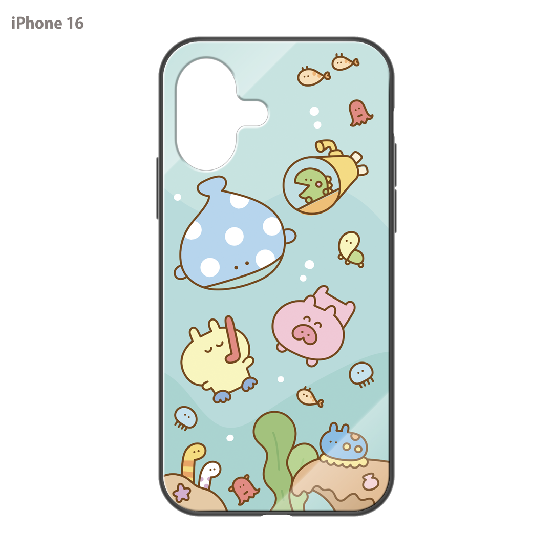 #消しかす。まりん ガラスiPhoneケース【#消しかす。海の中】
