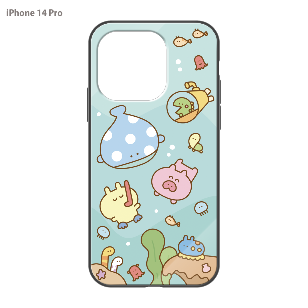 #消しかす。まりん ガラスiPhoneケース【#消しかす。海の中】