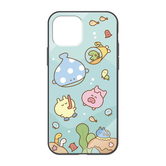 #消しかす。まりん ガラスiPhoneケース【#消しかす。海の中】