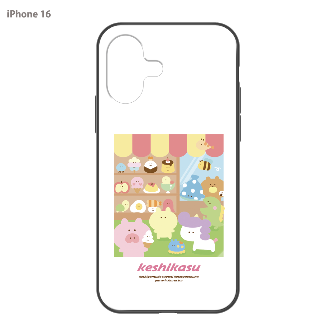 #消しかす。まりん ガラスiPhoneケース【#消しかす。レストラン】