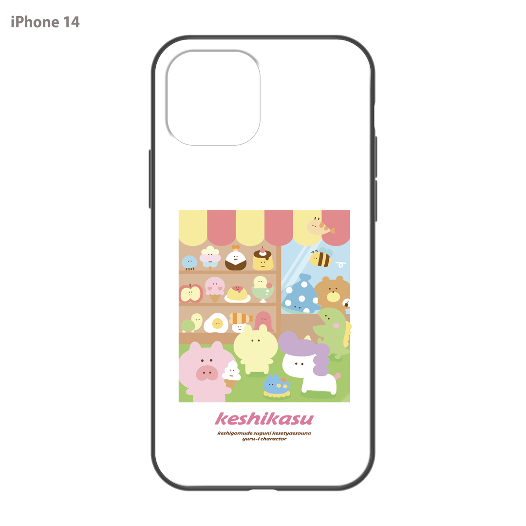 #消しかす。まりん ガラスiPhoneケース【#消しかす。レストラン】