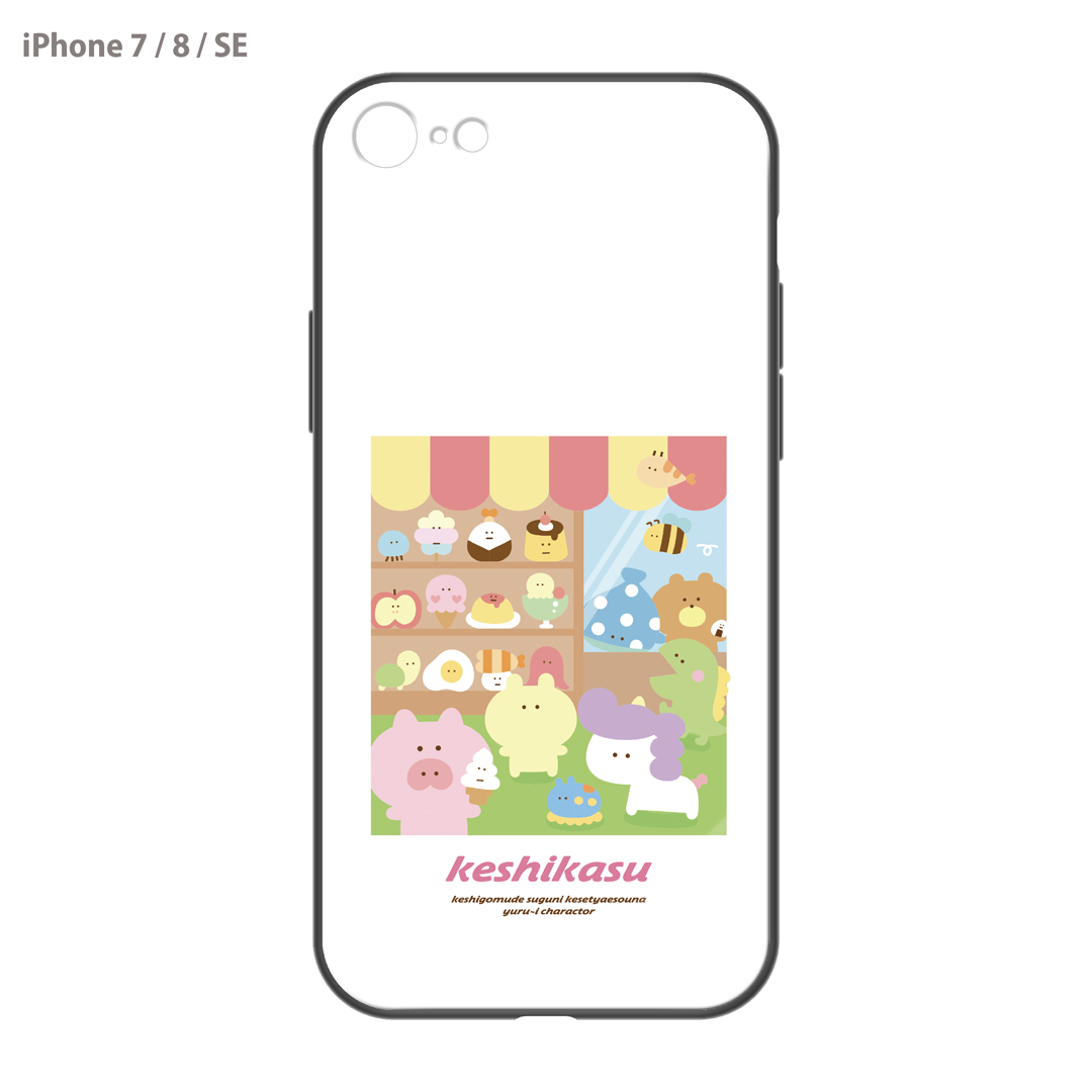 #消しかす。まりん ガラスiPhoneケース【#消しかす。レストラン】