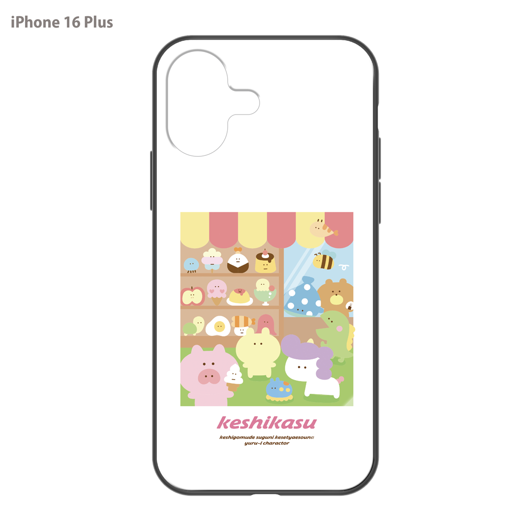 #消しかす。まりん ガラスiPhoneケース【#消しかす。レストラン】
