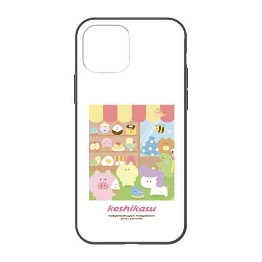 #消しかす。まりん ガラスiPhoneケース【#消しかす。レストラン】