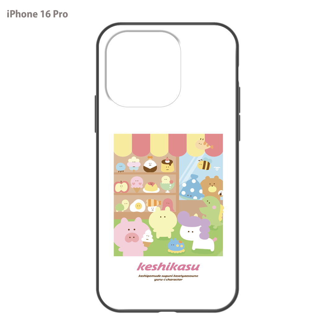 #消しかす。まりん ガラスiPhoneケース【#消しかす。レストラン】