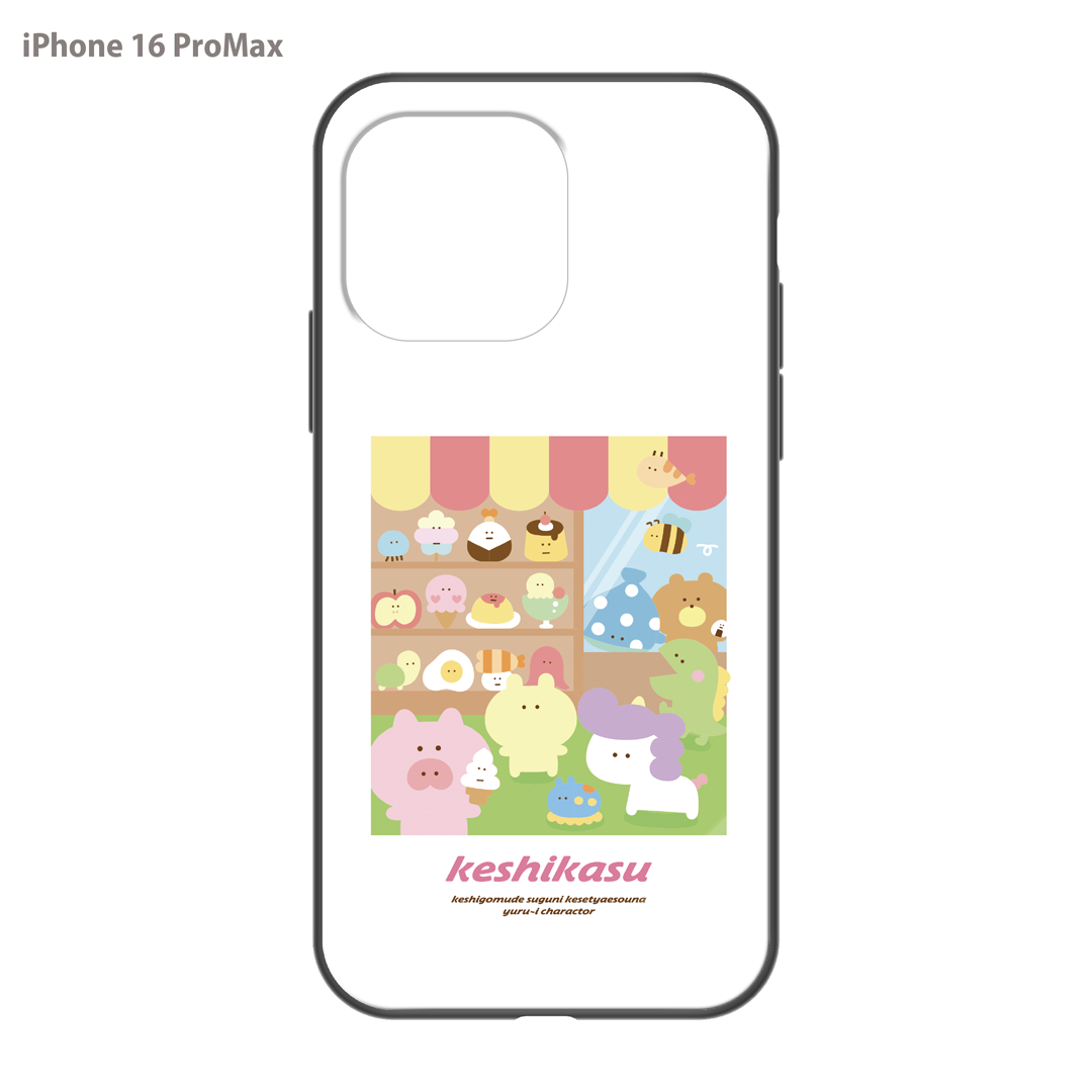 #消しかす。まりん ガラスiPhoneケース【#消しかす。レストラン】