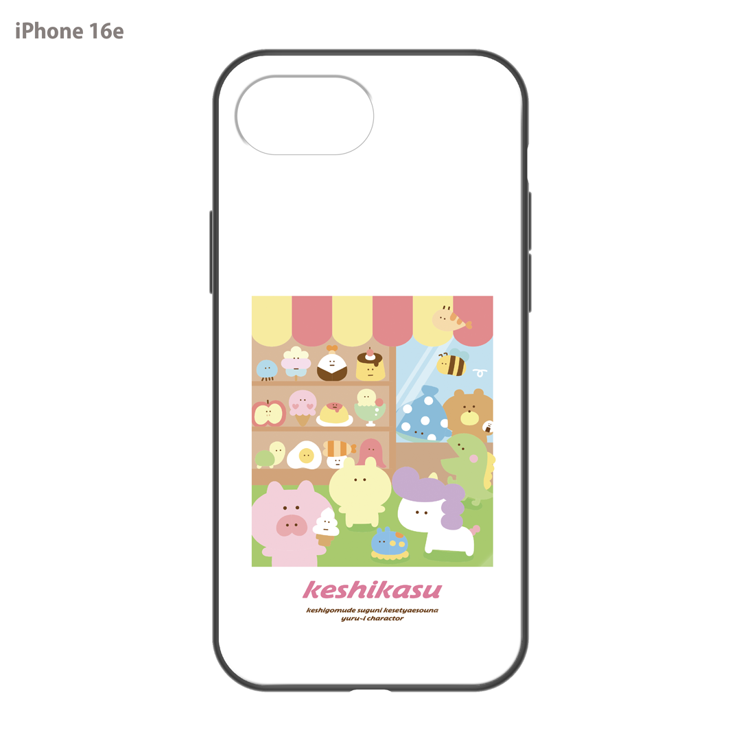#消しかす。まりん ガラスiPhoneケース【#消しかす。レストラン】
