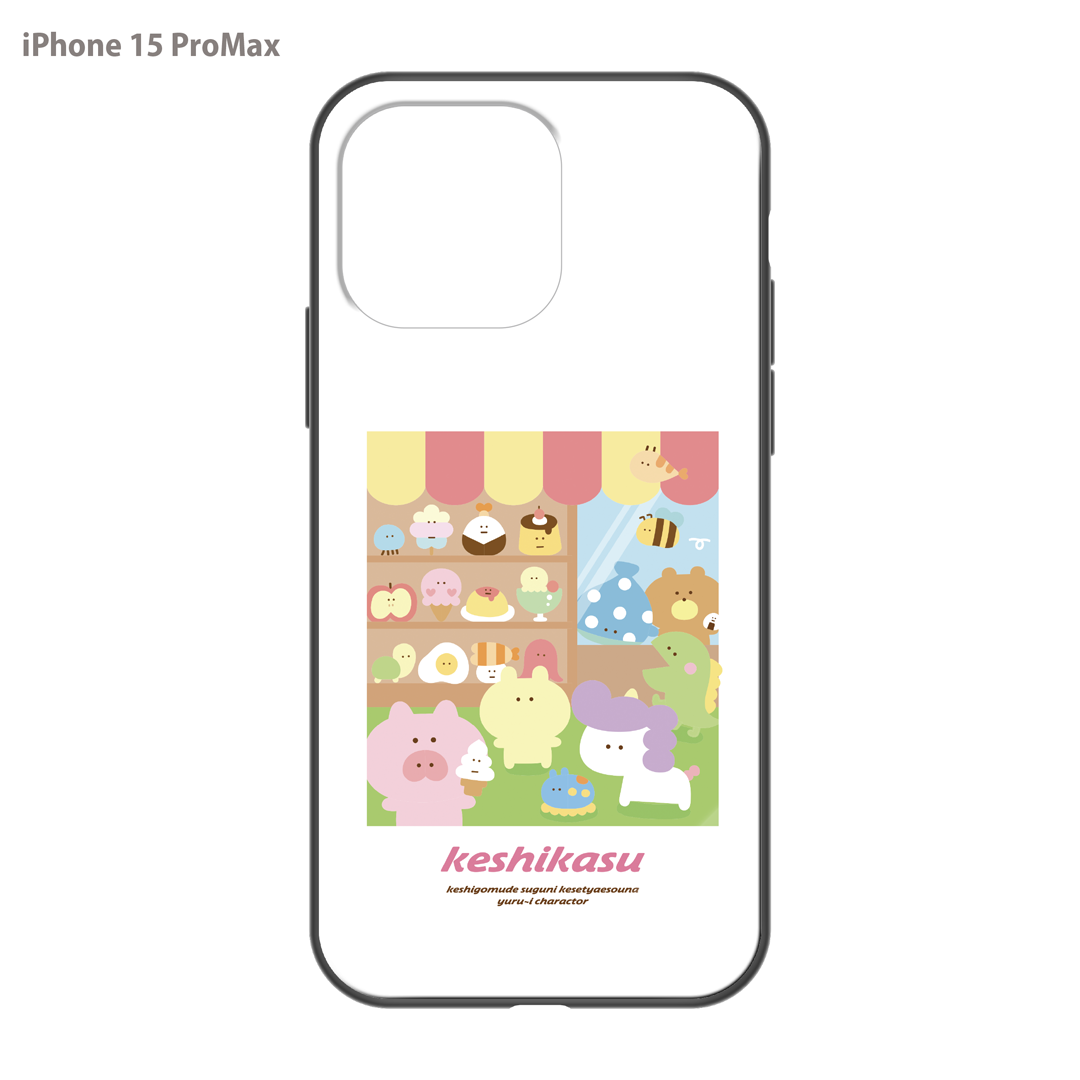 #消しかす。まりん ガラスiPhoneケース【#消しかす。レストラン】