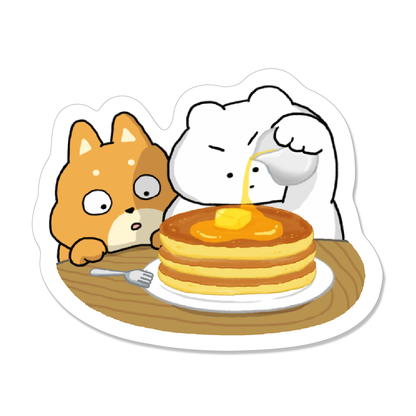 まゆげねこ クリアコートステッカー（2デザイン）