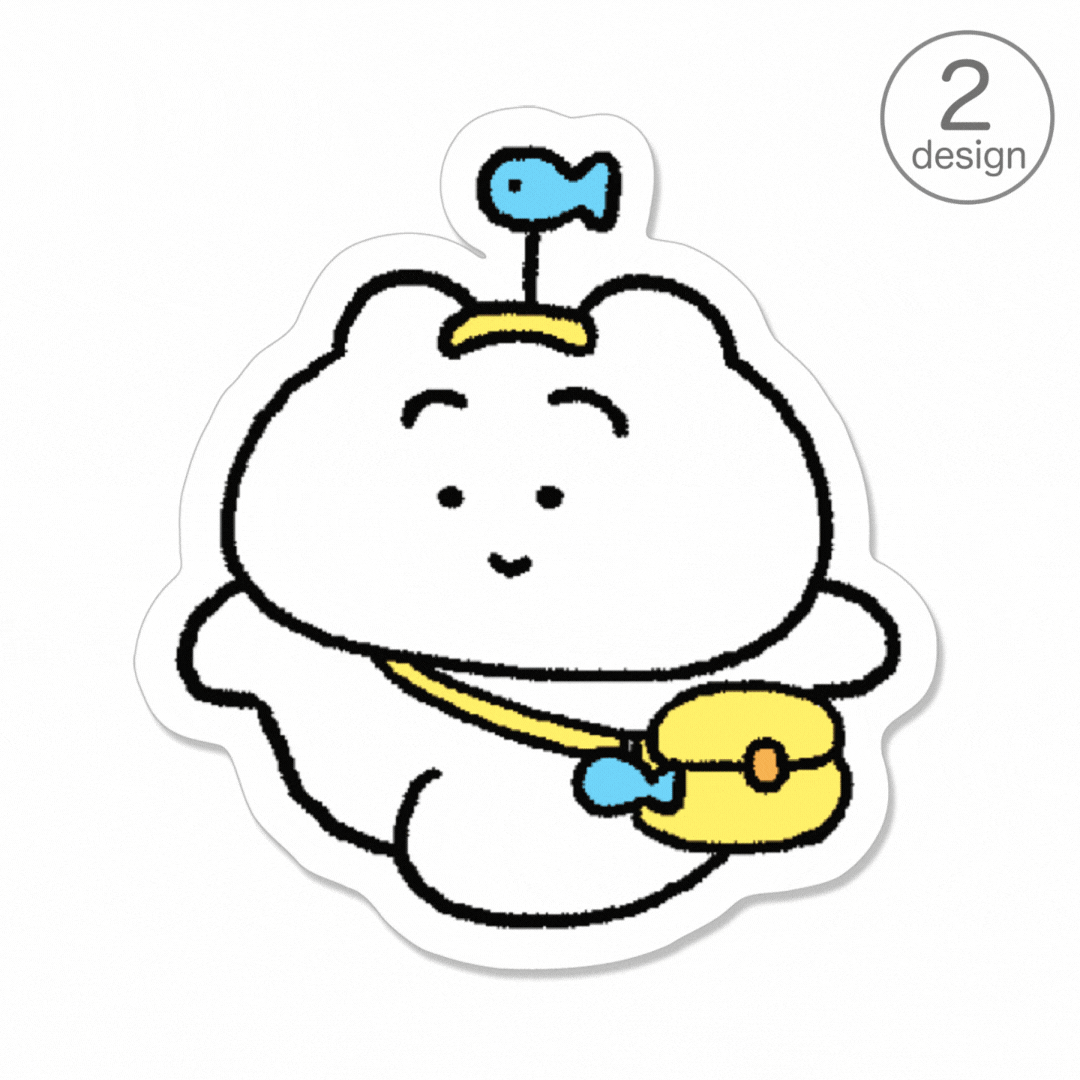 まゆげねこ クリアコートステッカー（2デザイン）