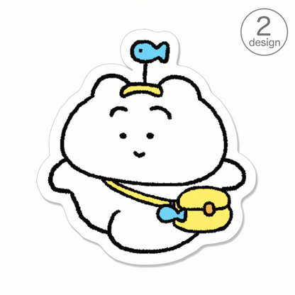 まゆげねこ クリアコートステッカー（2デザイン）