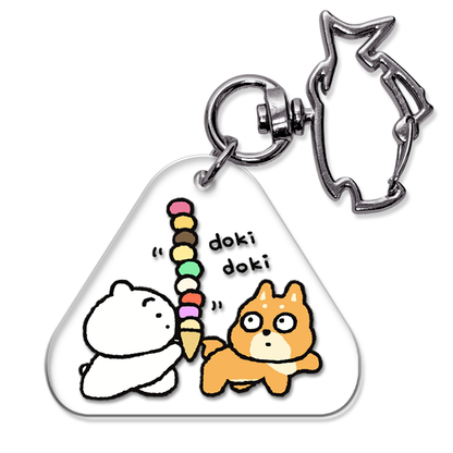 まゆげねこ キーホルダー【アイスクリーム】