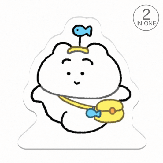 まゆげねこ 自立ミニアクリルスタンド【まゆげねことじょーじ 水族館スタイル】