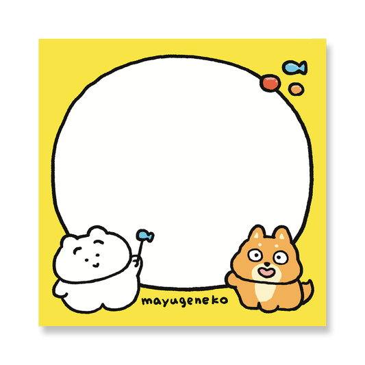 まゆげねこ メモパッド【まゆげねことじょーじ】