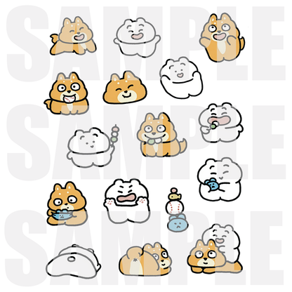 まゆげねこ ぷくぷくシール【まゆげねことじょーじのなかよしコレクション】