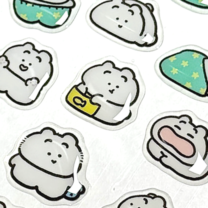 まゆげねこ ぷくぷくシール【まゆげねこのぐうたらコレクション】