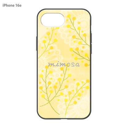 さくらまいこ ガラスiPhoneケース【水彩えほん「ミモザ」】