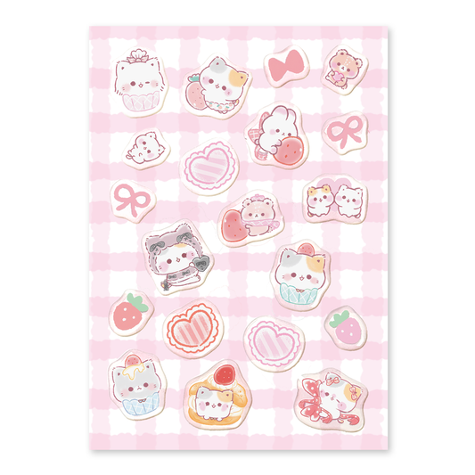 TOKUDOME ぷくぷくシール【ぷっくりぷにゃんこ】