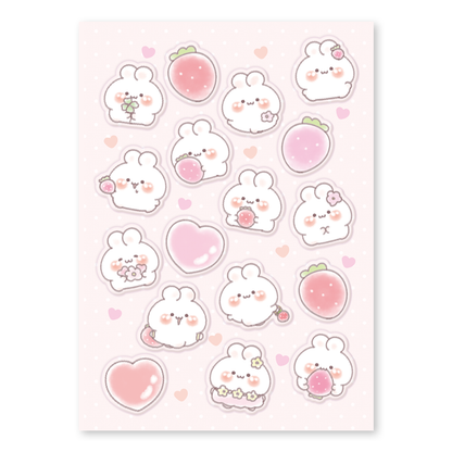 うさぎ ぷくぷくシール【うさぎのもちちゃん】