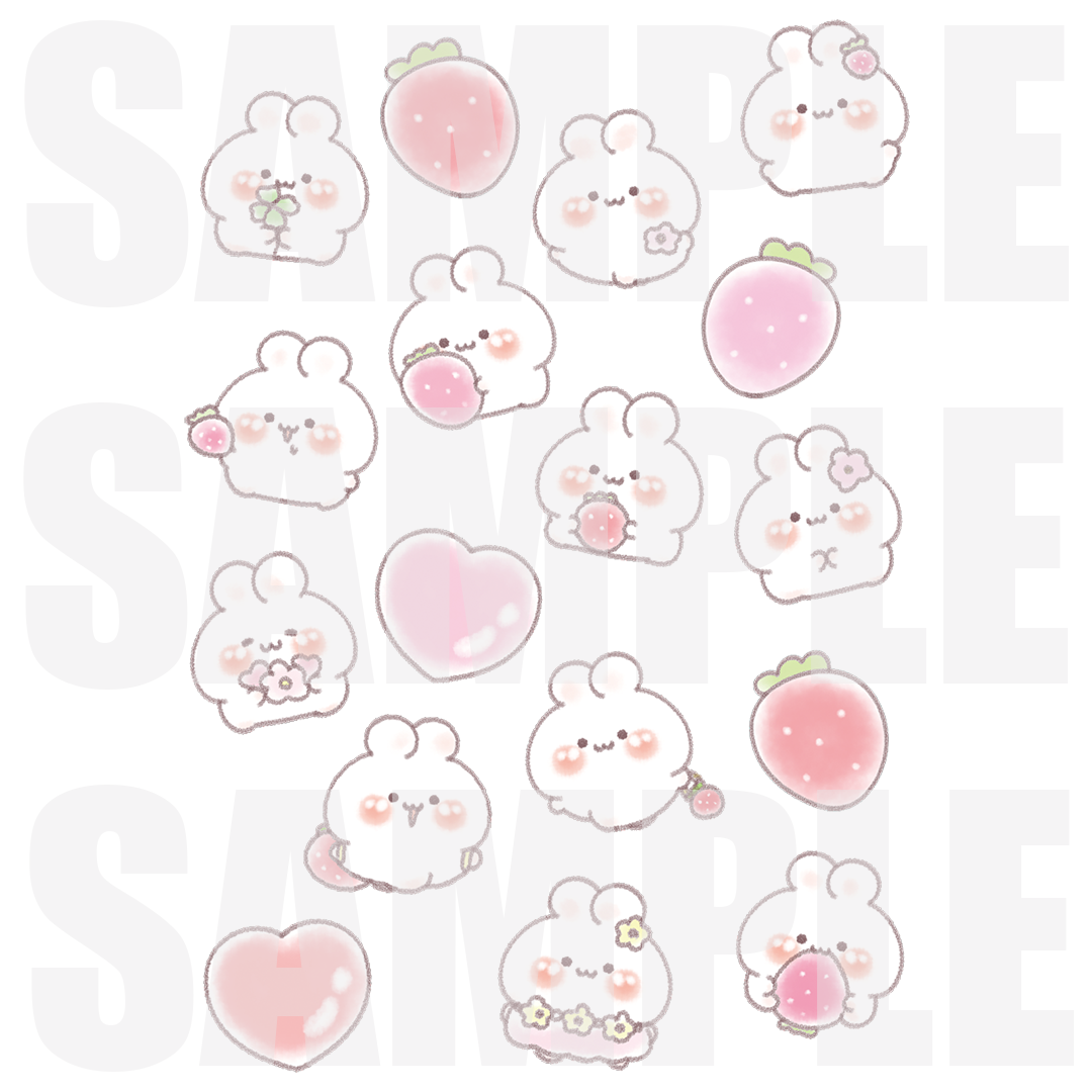 うさぎ ぷくぷくシール【うさぎのもちちゃん】