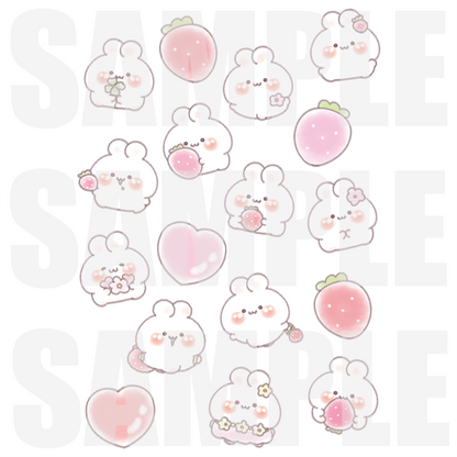 うさぎ ぷくぷくシール【うさぎのもちちゃん】