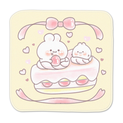 うさぎ ミニハンカチタオル【苺ケーキとうさぎ】