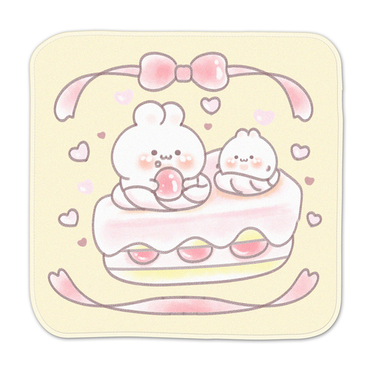 うさぎ ミニハンカチタオル【苺ケーキとうさぎ】