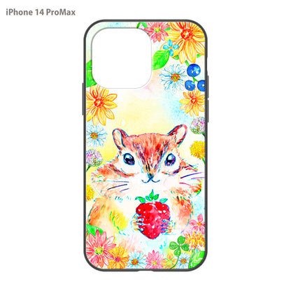 ようこ ガラスiPhoneケース【りすといちご】