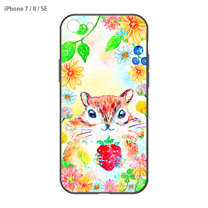 ようこ ガラスiPhoneケース【りすといちご】