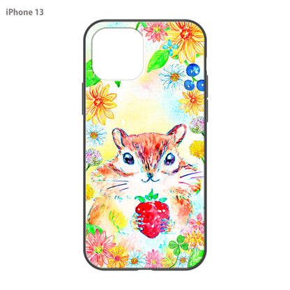 ようこ ガラスiPhoneケース【りすといちご】
