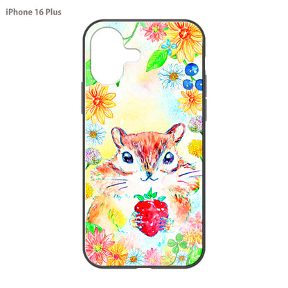 ようこ ガラスiPhoneケース【りすといちご】