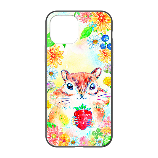 ようこ ガラスiPhoneケース【りすといちご】