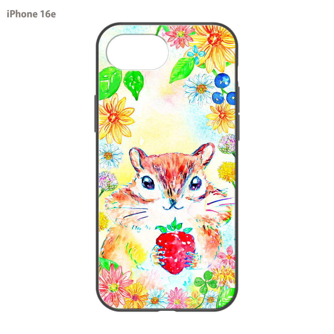 ようこ ガラスiPhoneケース【りすといちご】