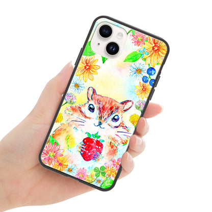 ようこ ガラスiPhoneケース【りすといちご】